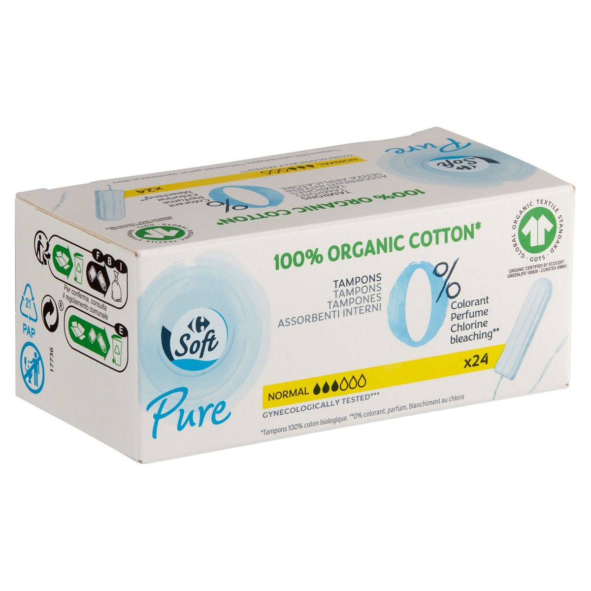 Carrefour Soft Pure Tampons  24 Pièces