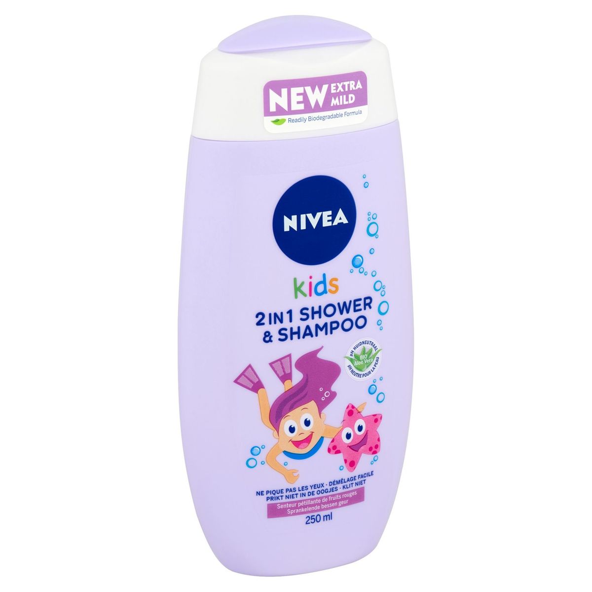 Nivea Kids 2 in 1 Shower & Shampoo Pétillante de Fruits Rouges 250 ml