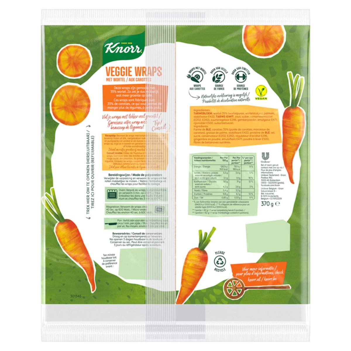 Knorr Groenten wraps Wortel 370 g