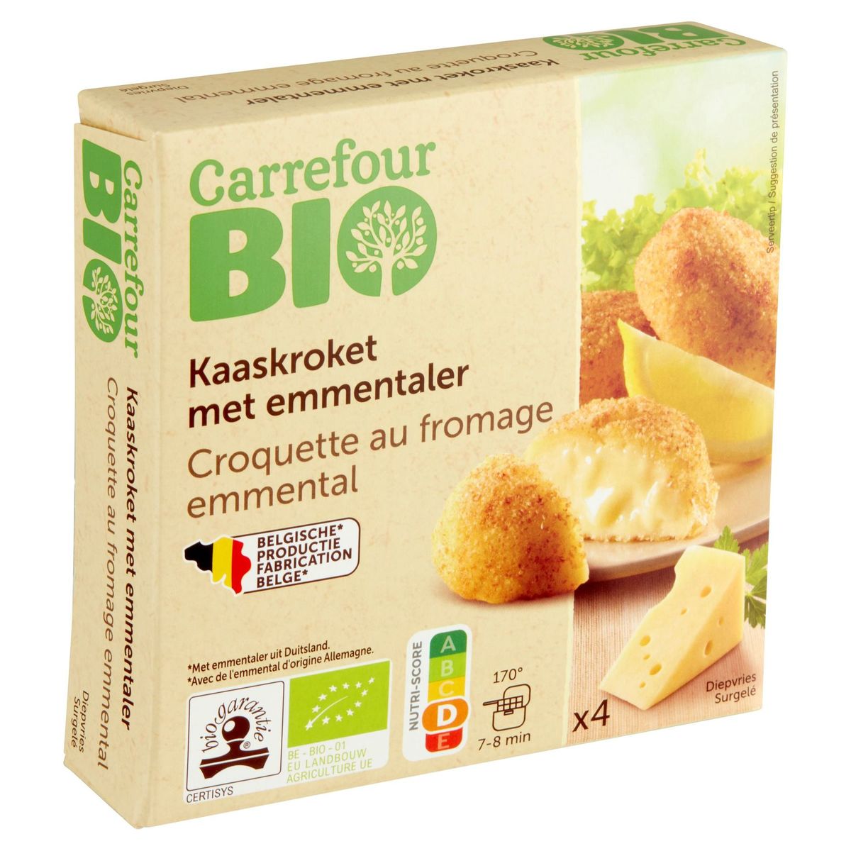 Carrefour Bio Kaaskroket met Emmentaler 4 Stuks 250 g