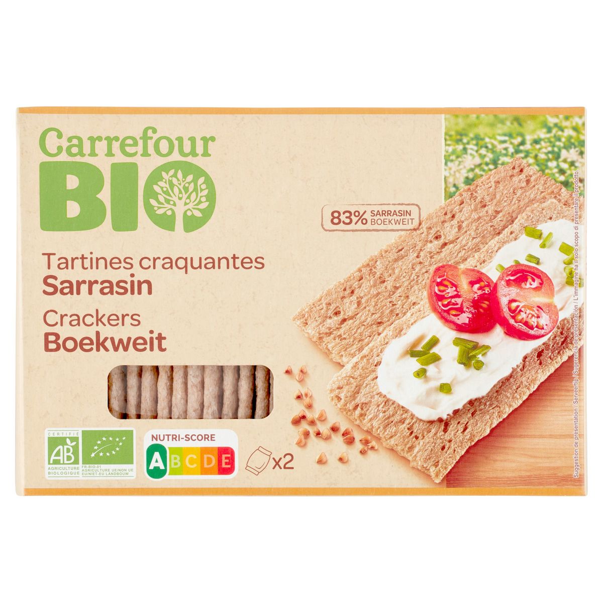 Carrefour Bio Crackers Boekweit  2 x 75 g