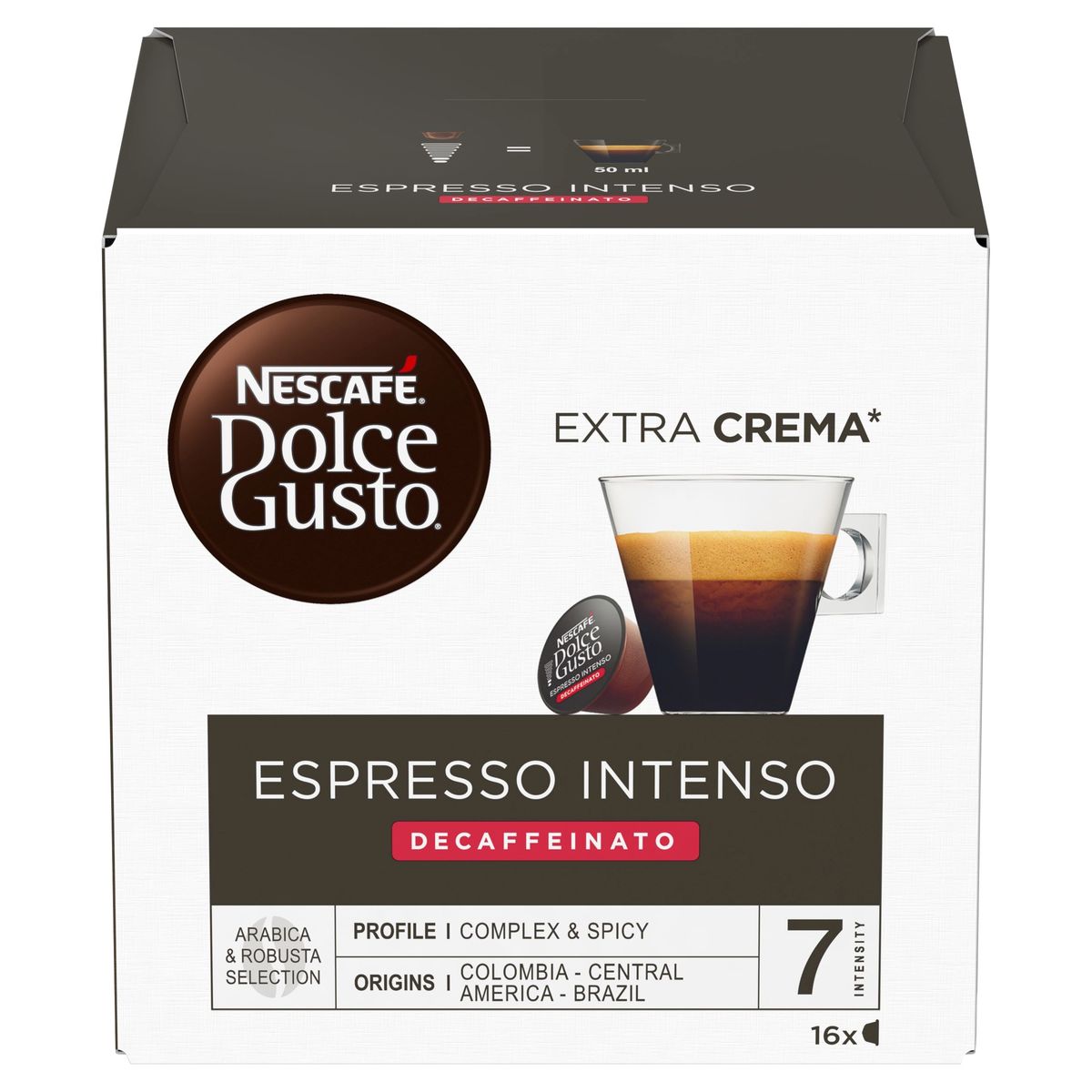 Nescafé Dolce Gusto Espresso Intenso Decaffeinato 16 Capsules 7 g