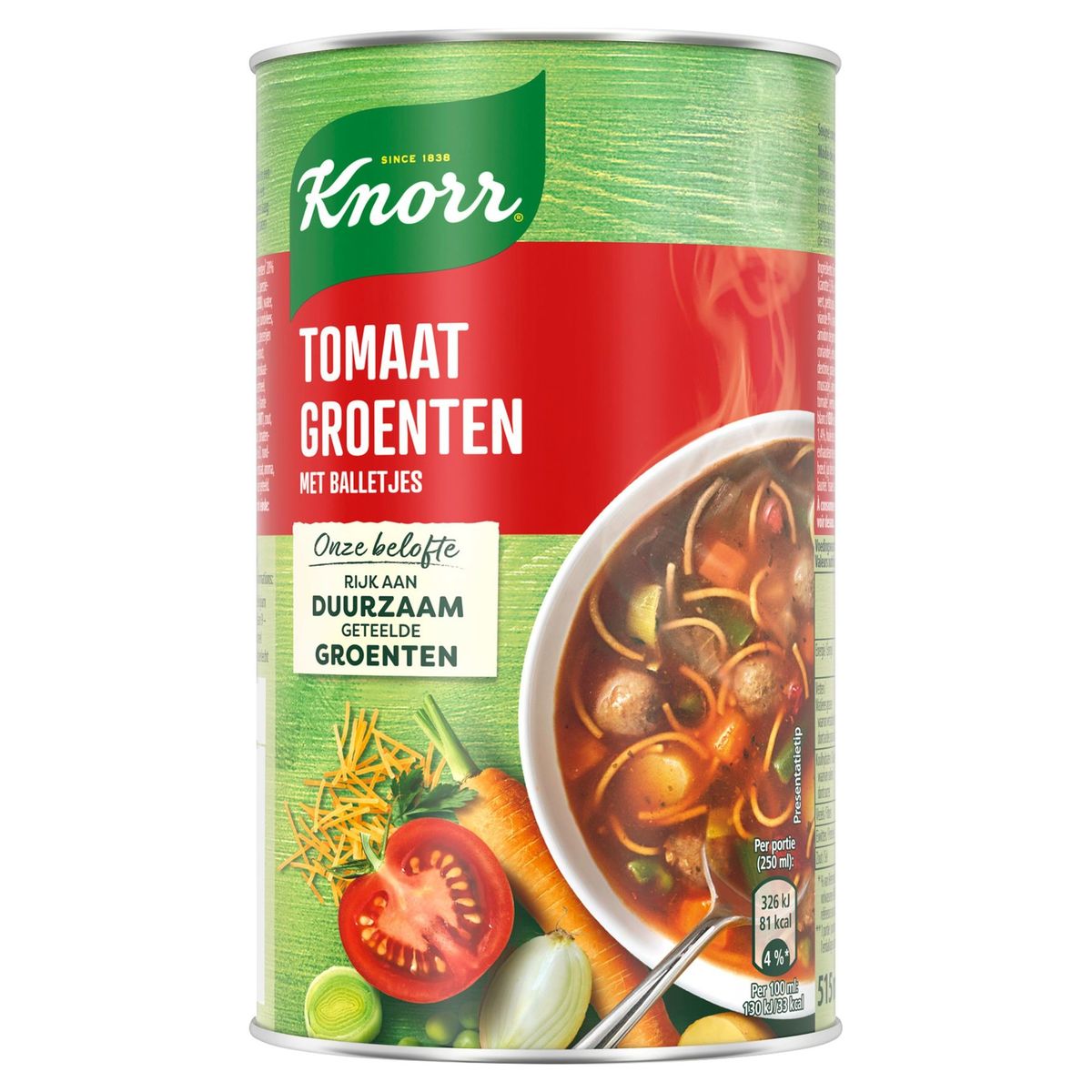 Knorr  Boîte Soupe en conserve Tomates Légumes avec boulettes 515 ml