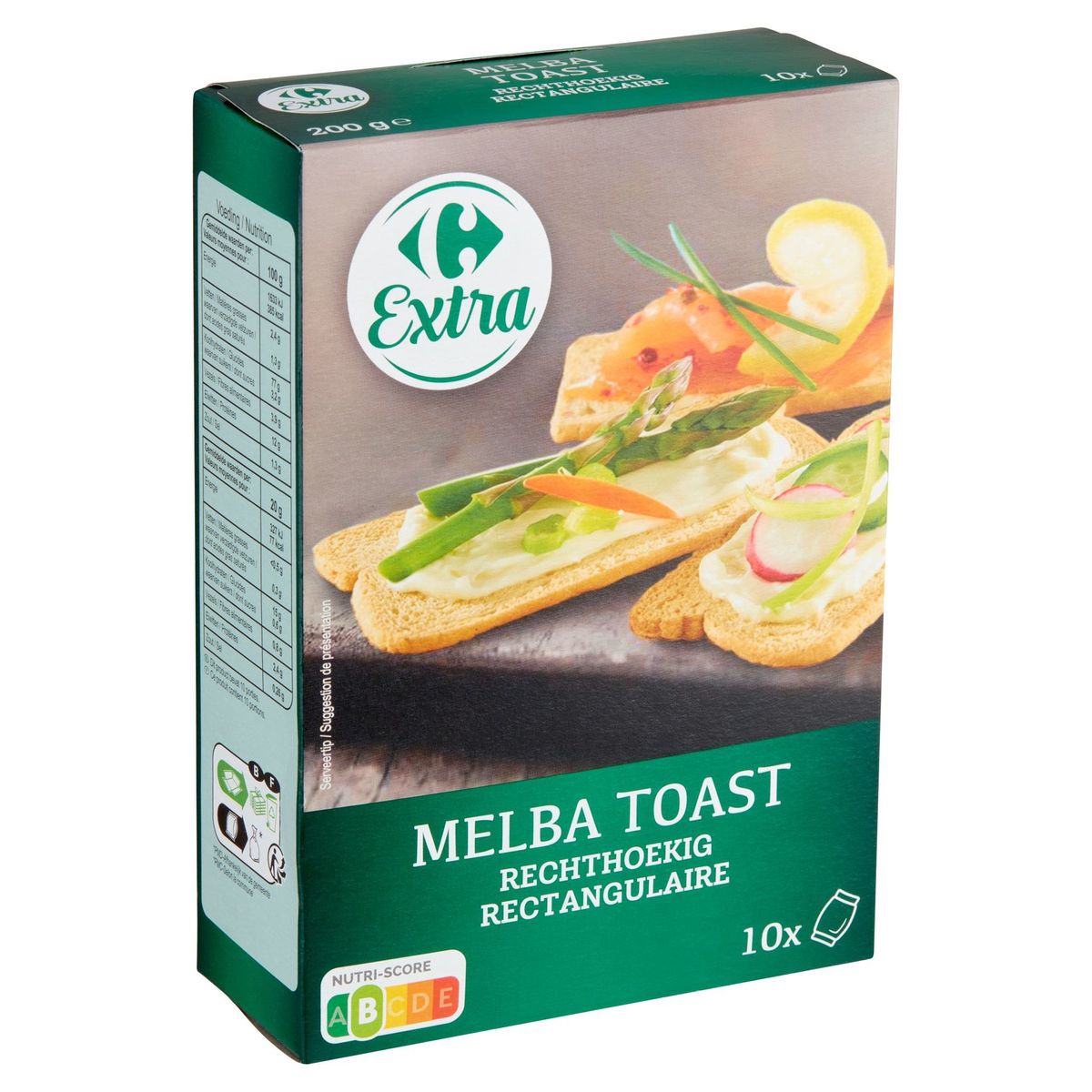 Carrefour Extra Melba Toast Rectangulaire 10 Sachets 200 g