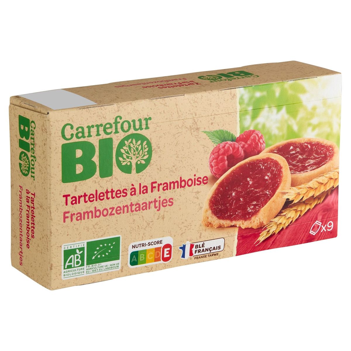 Carrefour Bio Tartelettes à la Framboise 9 Pièces 125 g