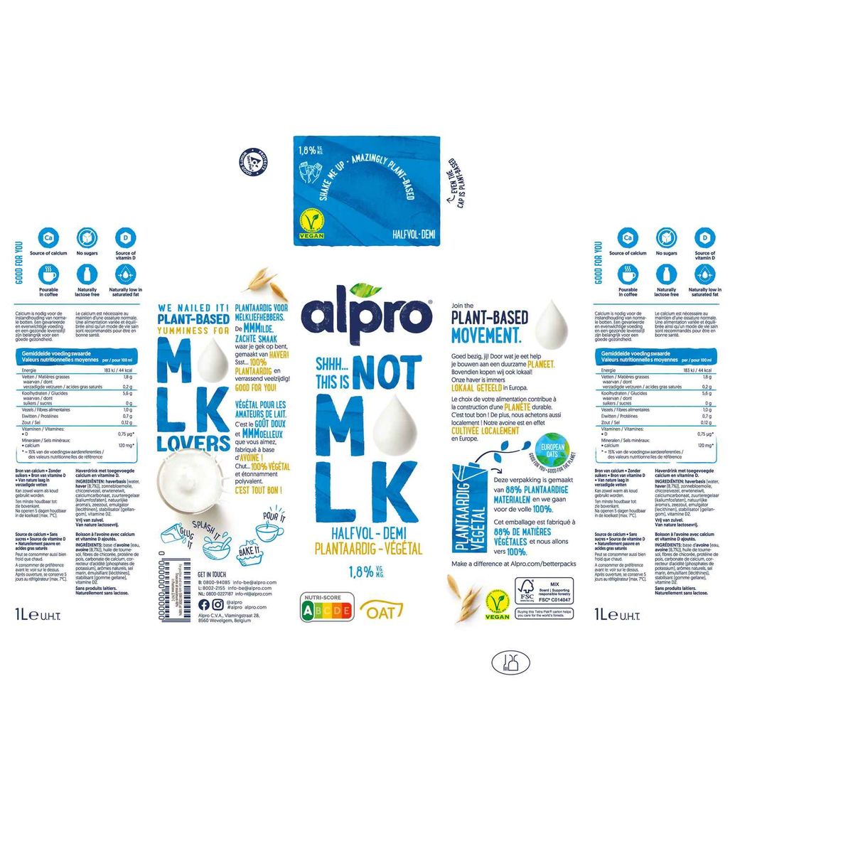 Alpro This Is Not M*lk Plantaardige Drank Halfvol 1.8%