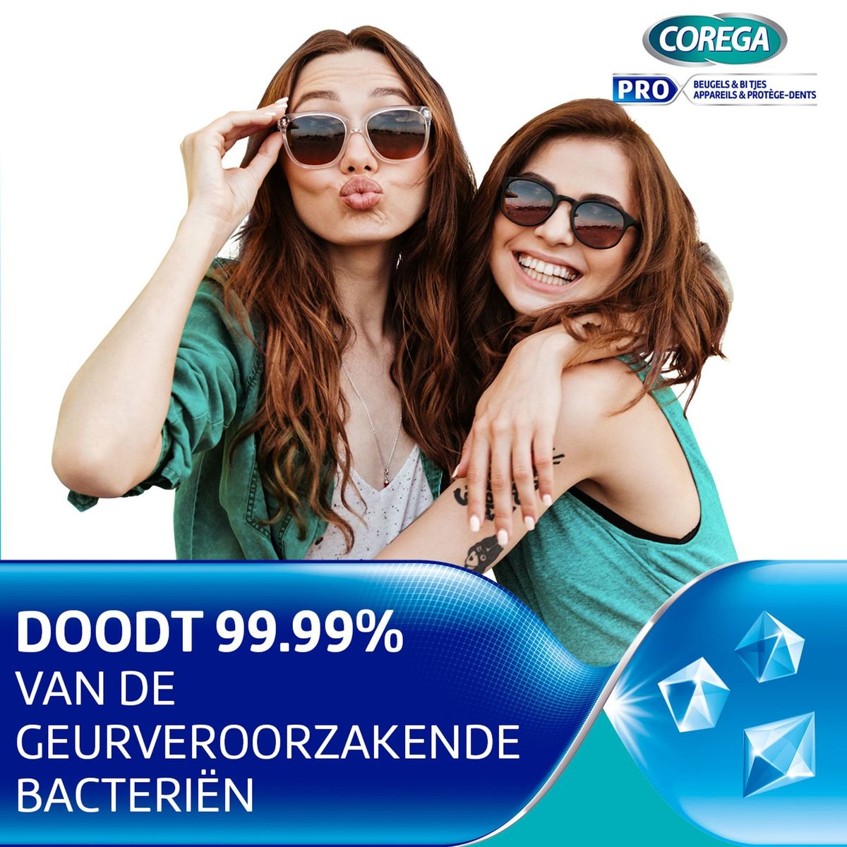 Corega Pro Beugels & Bitjes anti-bacteriele reiniger 30 tabletten