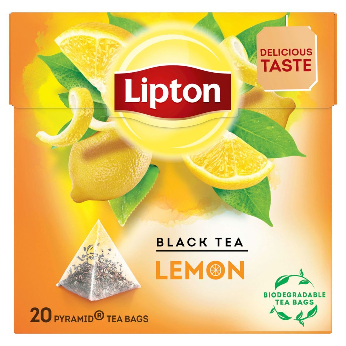 Lipton Pyramides Thé noir Citron 20 sachets