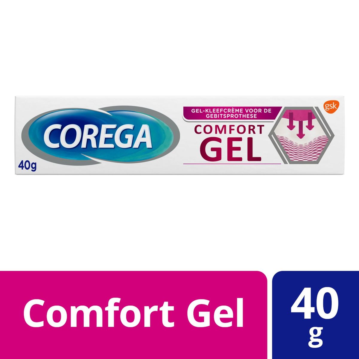 Corega Comfort Gel Kleefgel voor de gebitsprothese 40 g