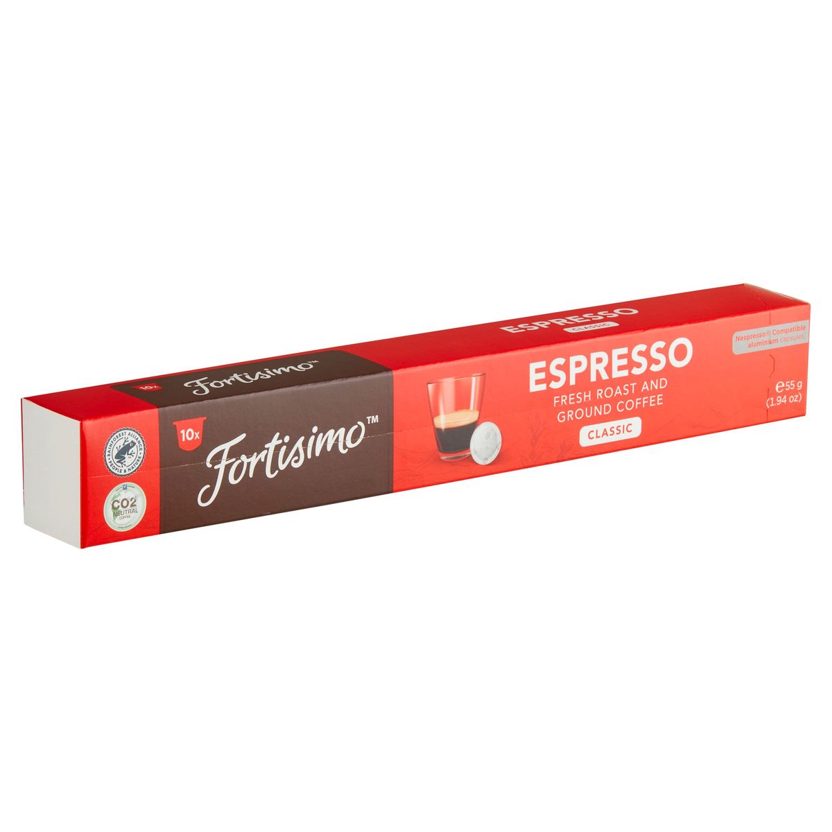 Fortisimo Espresso Fresh Roast and Ground Coffee Classic 10 x 5.5 g