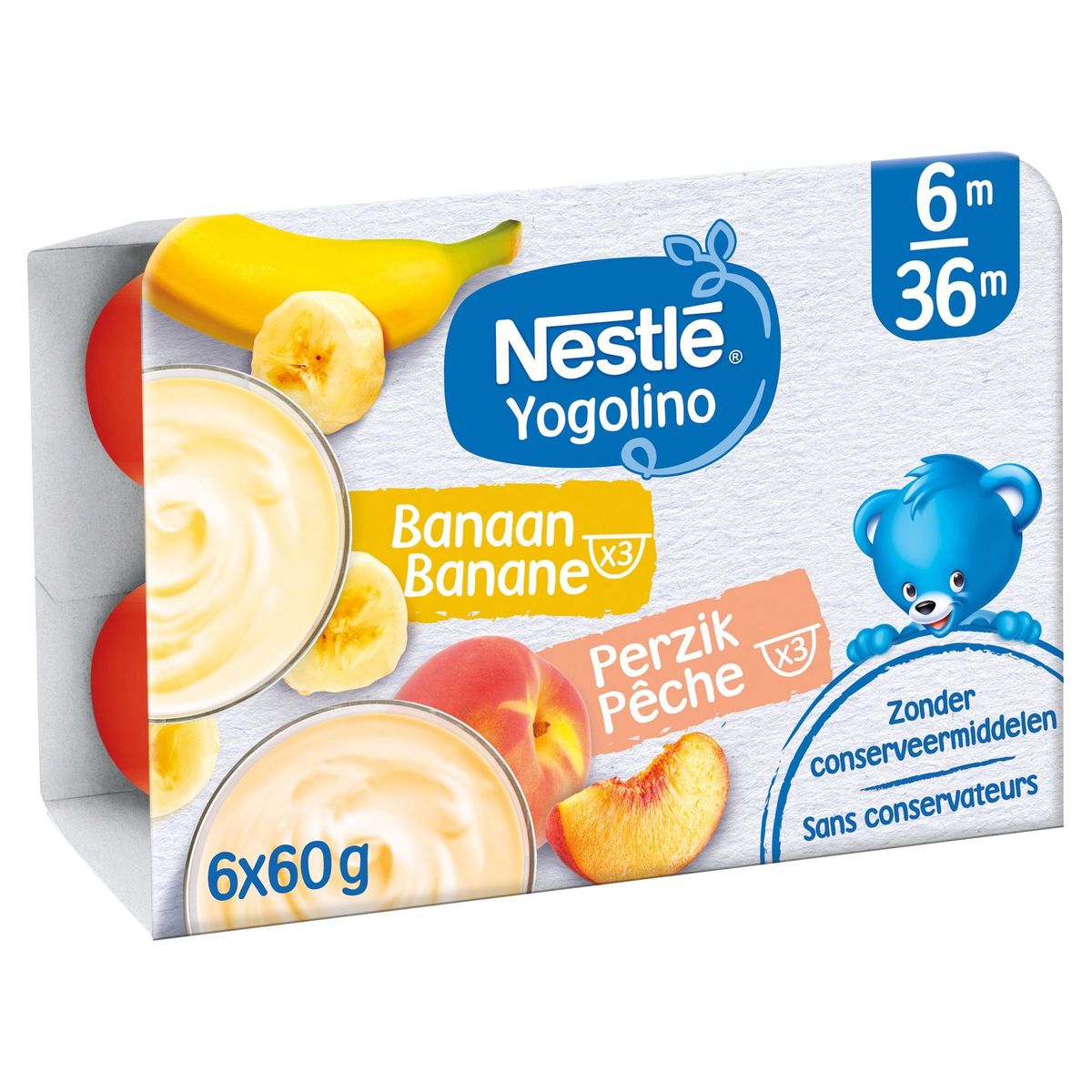 Nestlé Yogolino Banaan Perzik 6+ Maanden 6 x 60 g