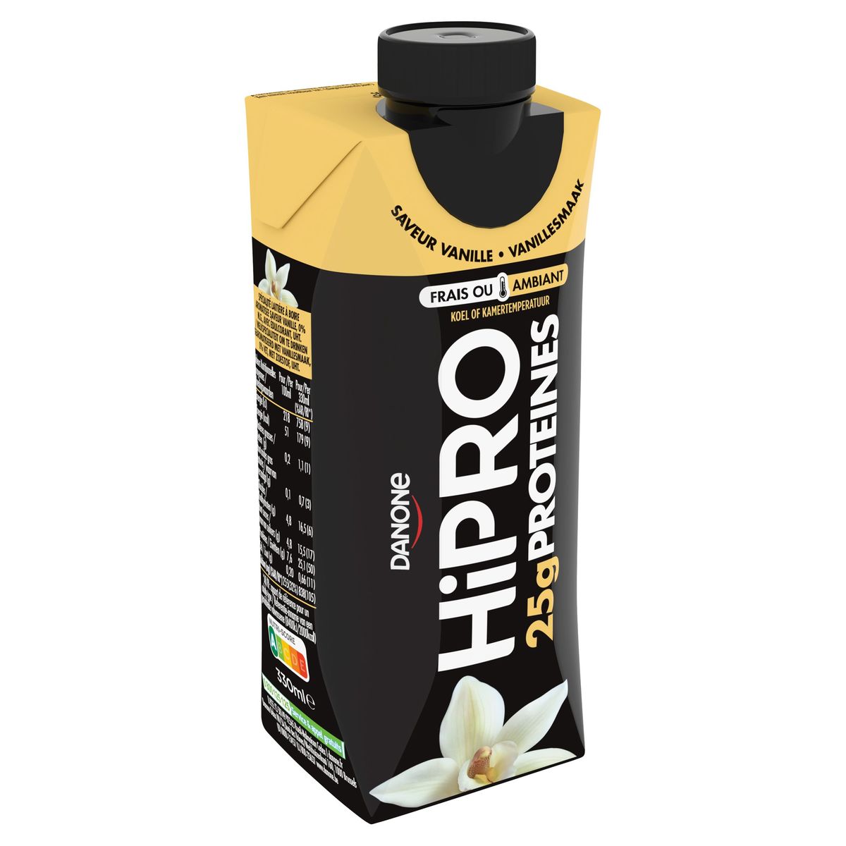 HiPRO Ambiant à boire 25g De Protéines Vanille  0% m.g. 330ml