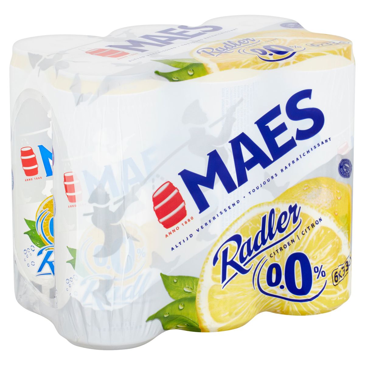 Maes Bière blonde Pils Radler Lemon Sans alcool 6 x 33 cl Canette