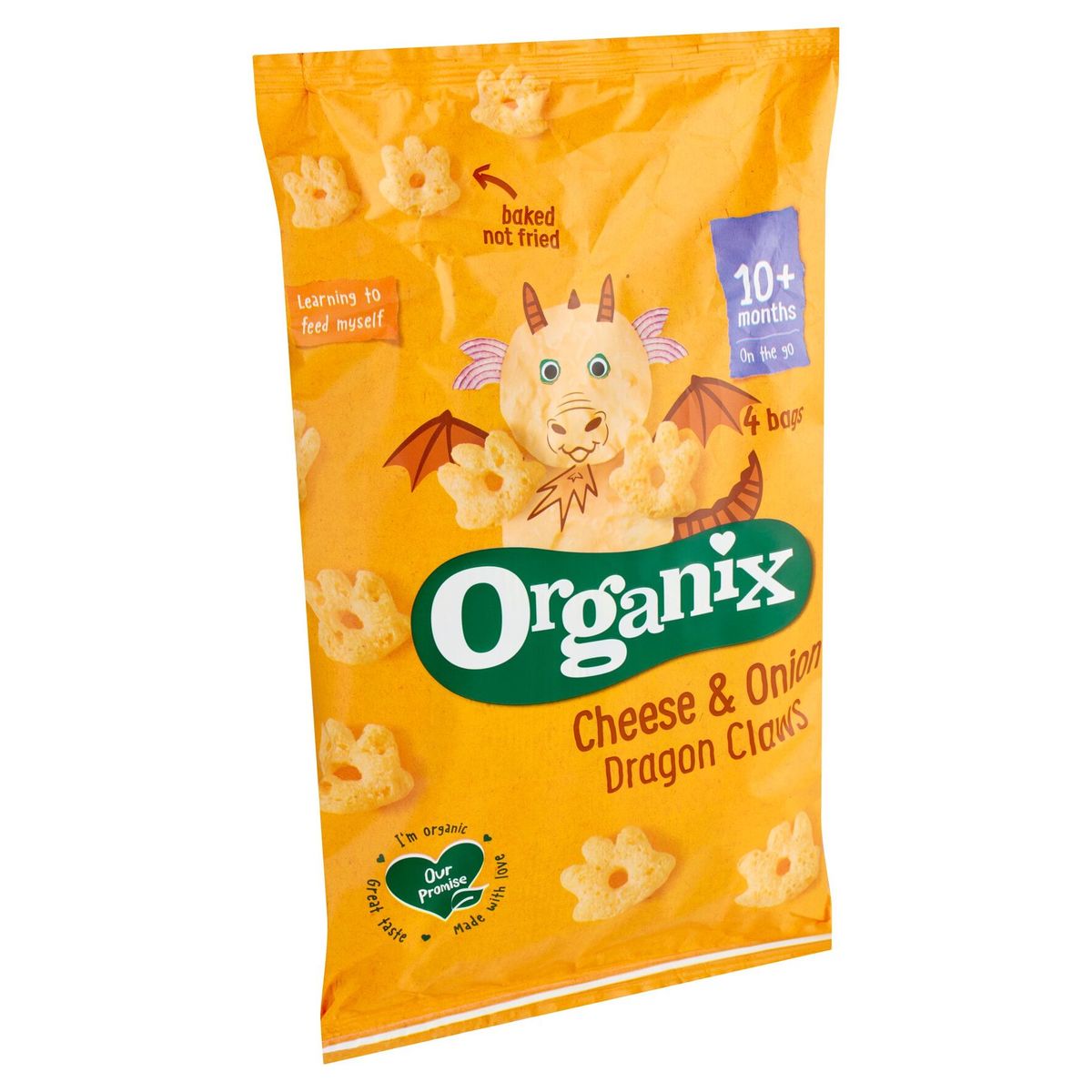 Organix Cheese & Onion Dragon Claws 10+ Maanden 4 x 15 g