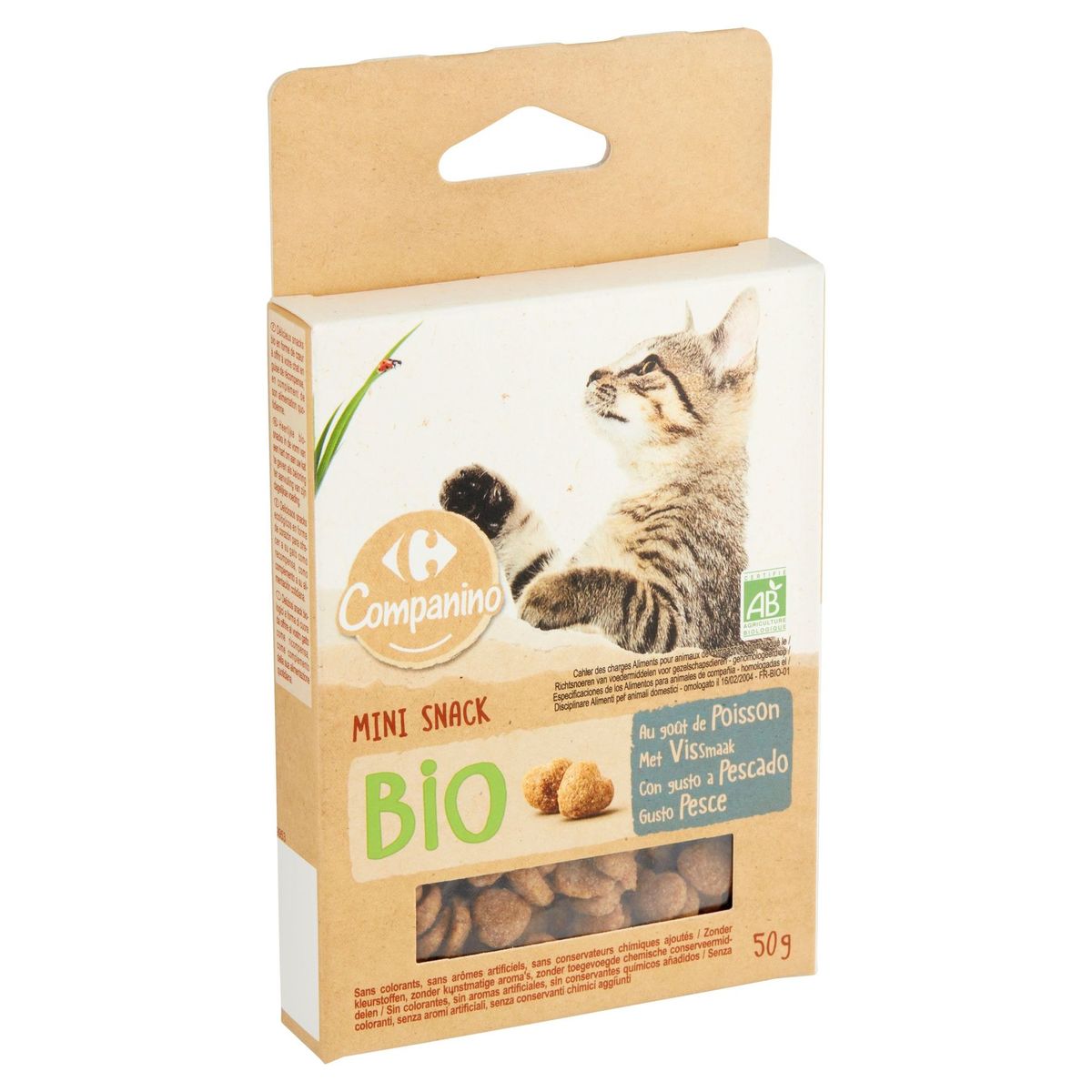 Carrefour Companino Mini Snack Bio au Goût de Poisson 50 g
