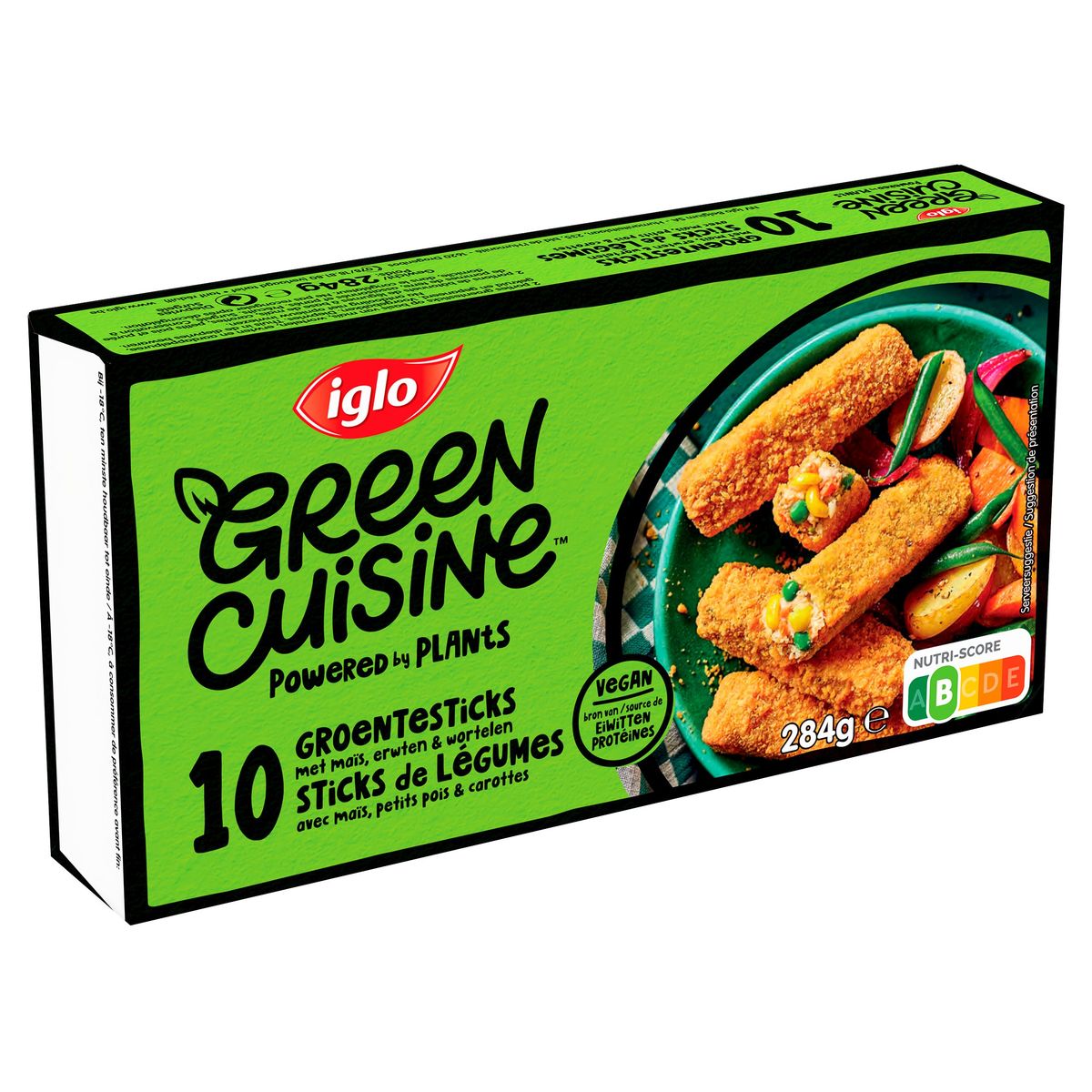 Iglo Green Cuisine 10 Groentesticks Maïs, Erwten & Wortelen 284 g