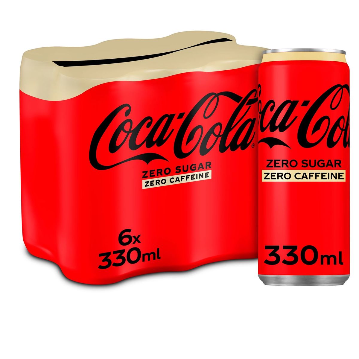 Coca-Cola Zero No Caffeine Coke Soft drink Canette 6 x 330 ml