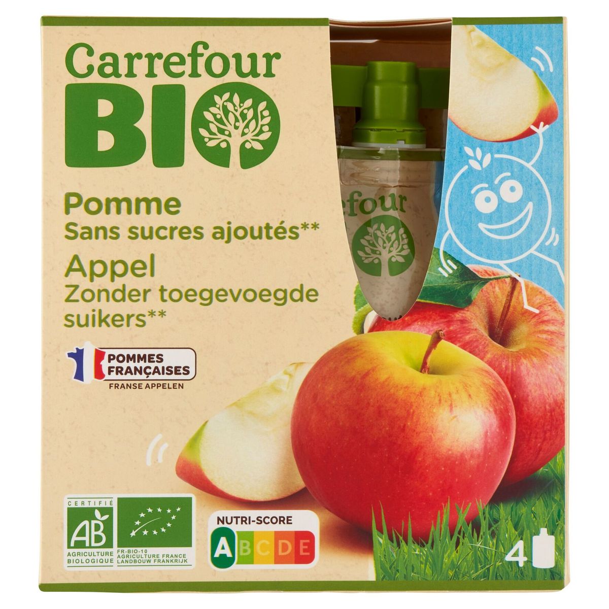 Carrefour Bio Pomme 4 x 90 g
