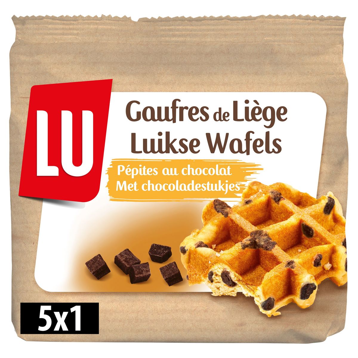 LU Luikse Wafels met Chocoladestukjes 5 Stuks 240 g