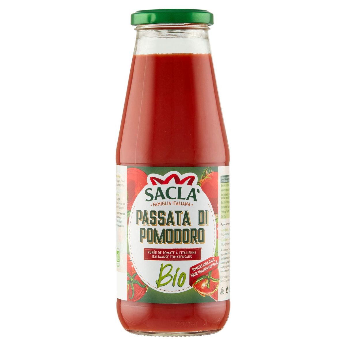 Sacla Passata di Pomodoro Purée de Tomate à l'Italienne Bio 680 g