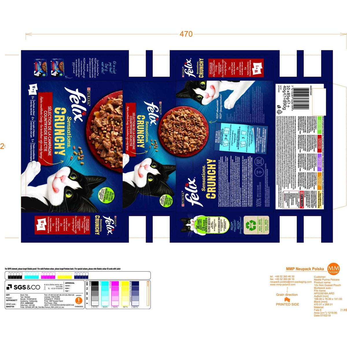 Felix Sensations Crunchy Crumbles Countryside Selectie in Gelei 10+1 x 85 g