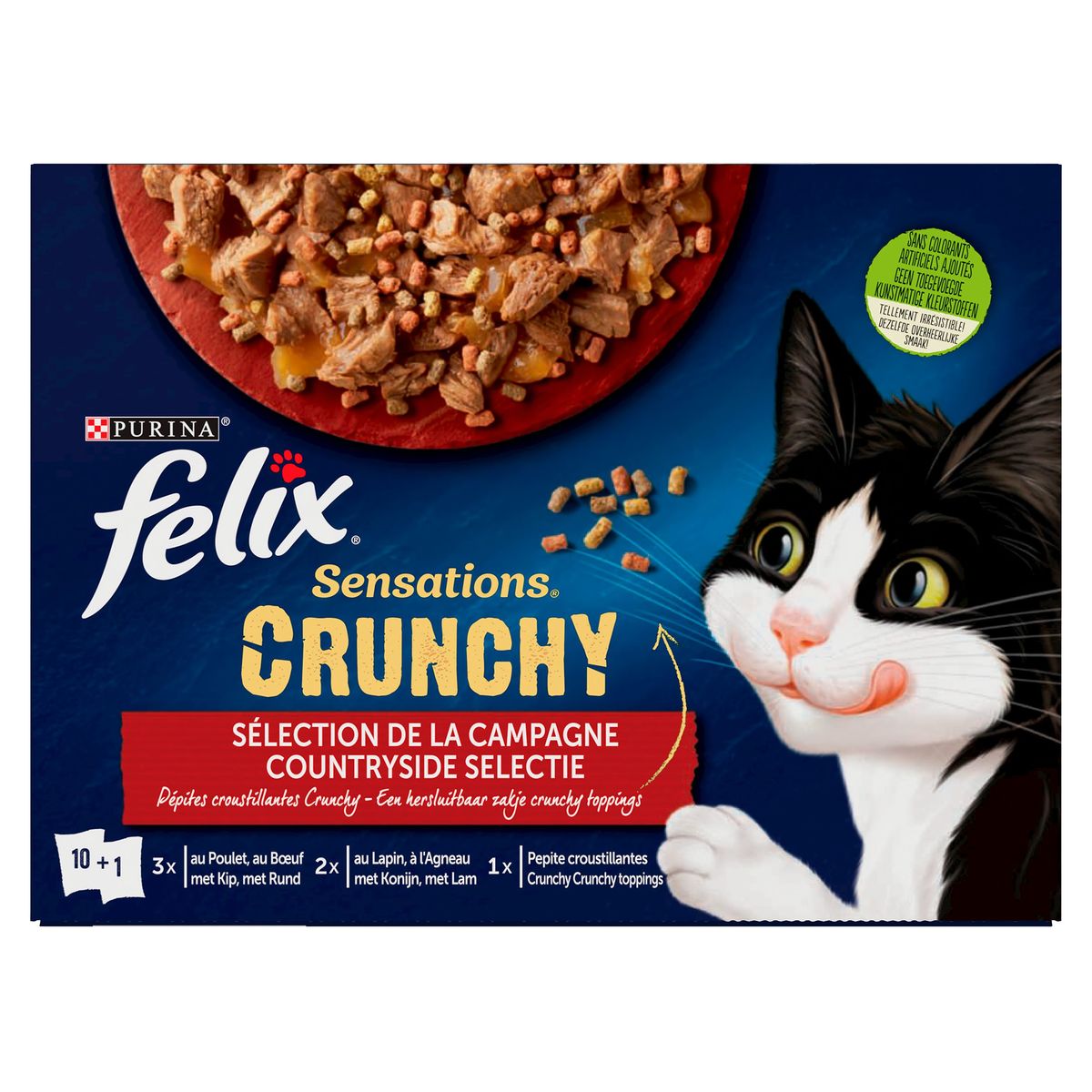 Felix Sensations Crunchy Crumbles Sélection Campagne Gelée 10+1 x 85 g