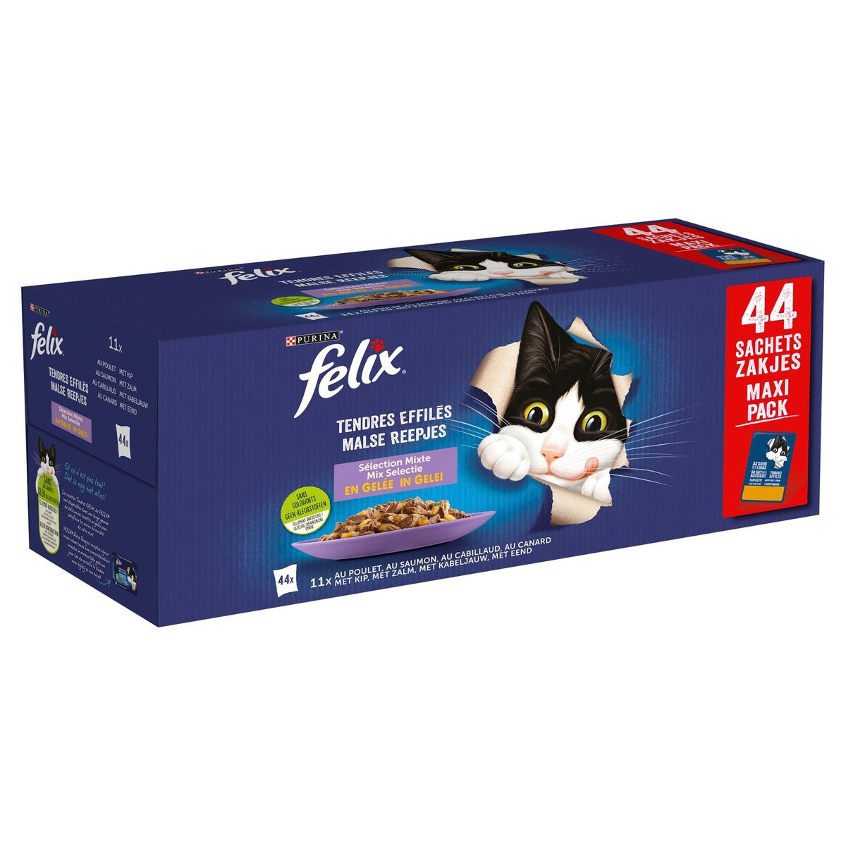 FELIX CAT Malse Reepjes Mix Selectie in Gelei (44x85g)x1