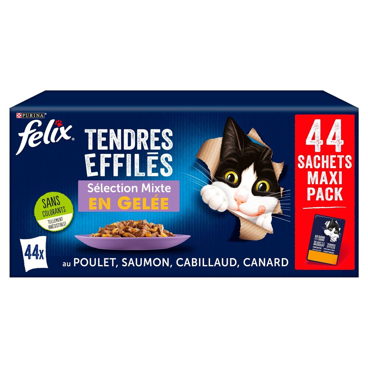 FELIX CAT Malse Reepjes Mix Selectie in Gelei (44x85g)x1