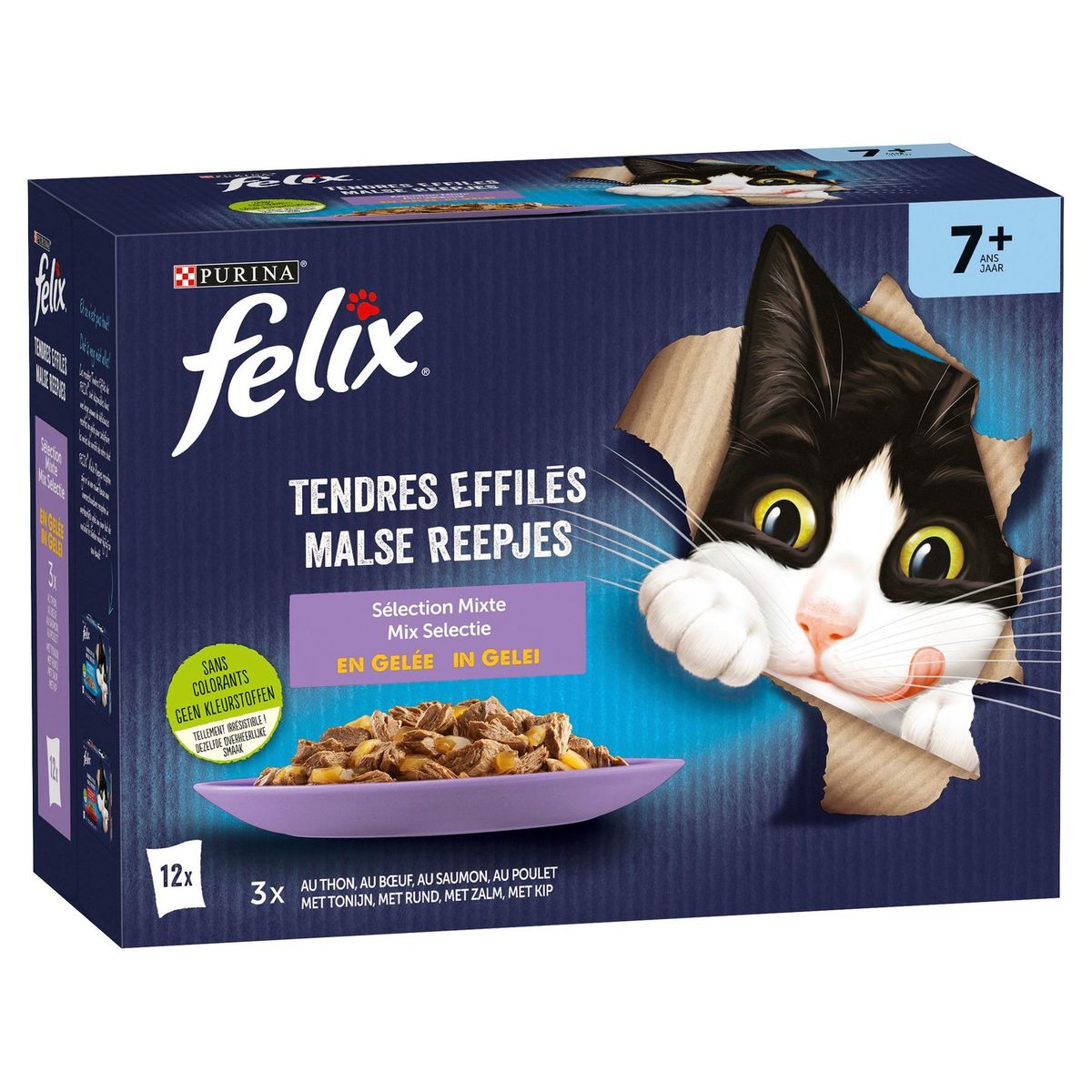 Felix CAT Tendres Effilés Senior Sélection Mixte en Gelée (12x85g)x6