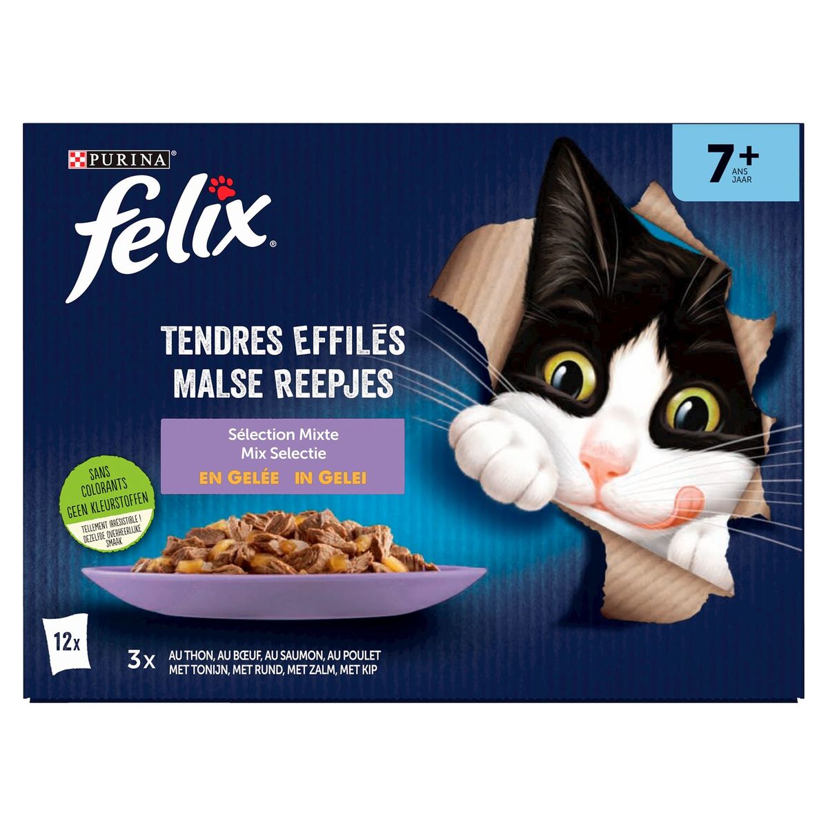 FELIX CAT Malse Reepjes Senior Mix Selectie in Gelei(12x85g)x6