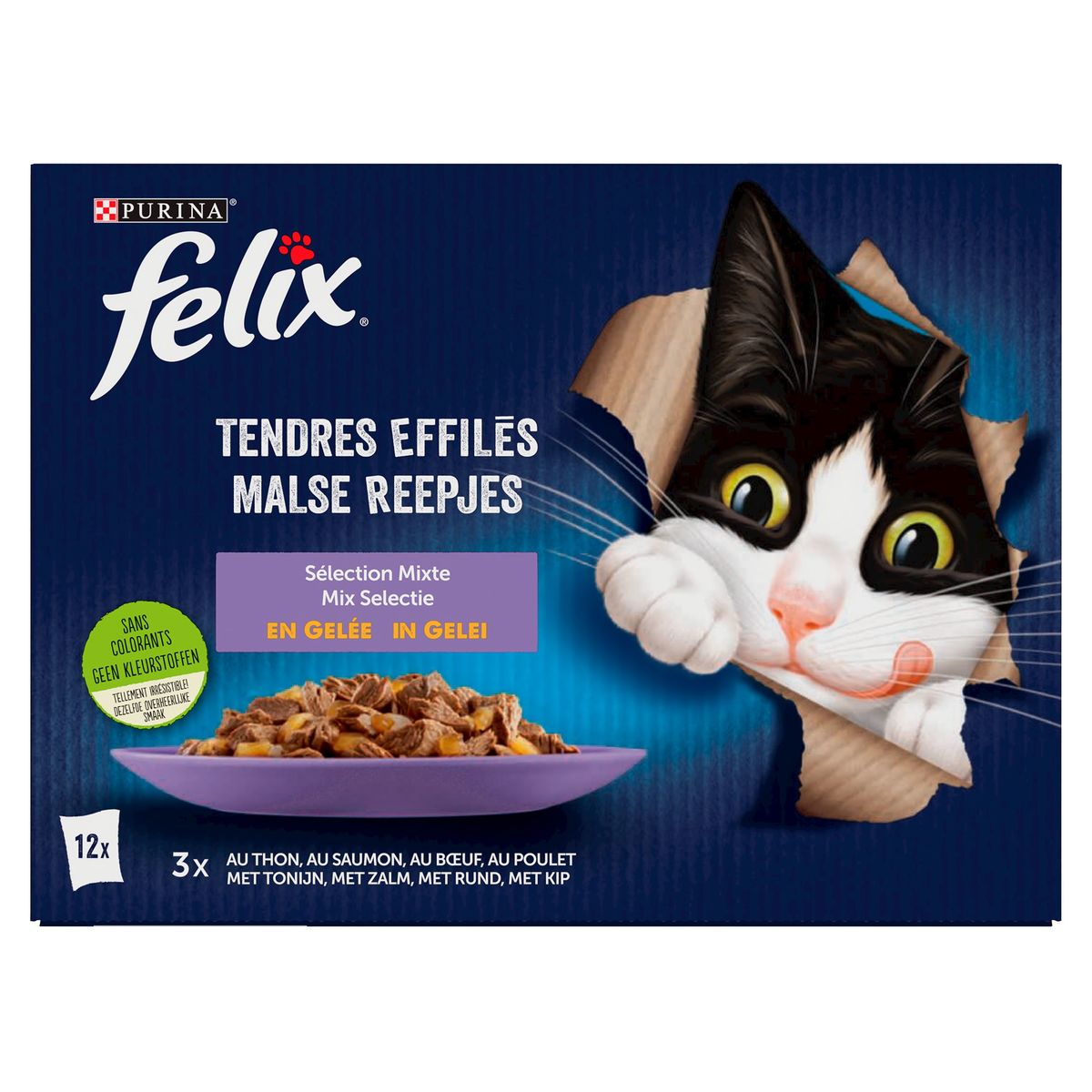 Felix Tendres Effilés Sélection Mixte en Gelée 12 x 85 g