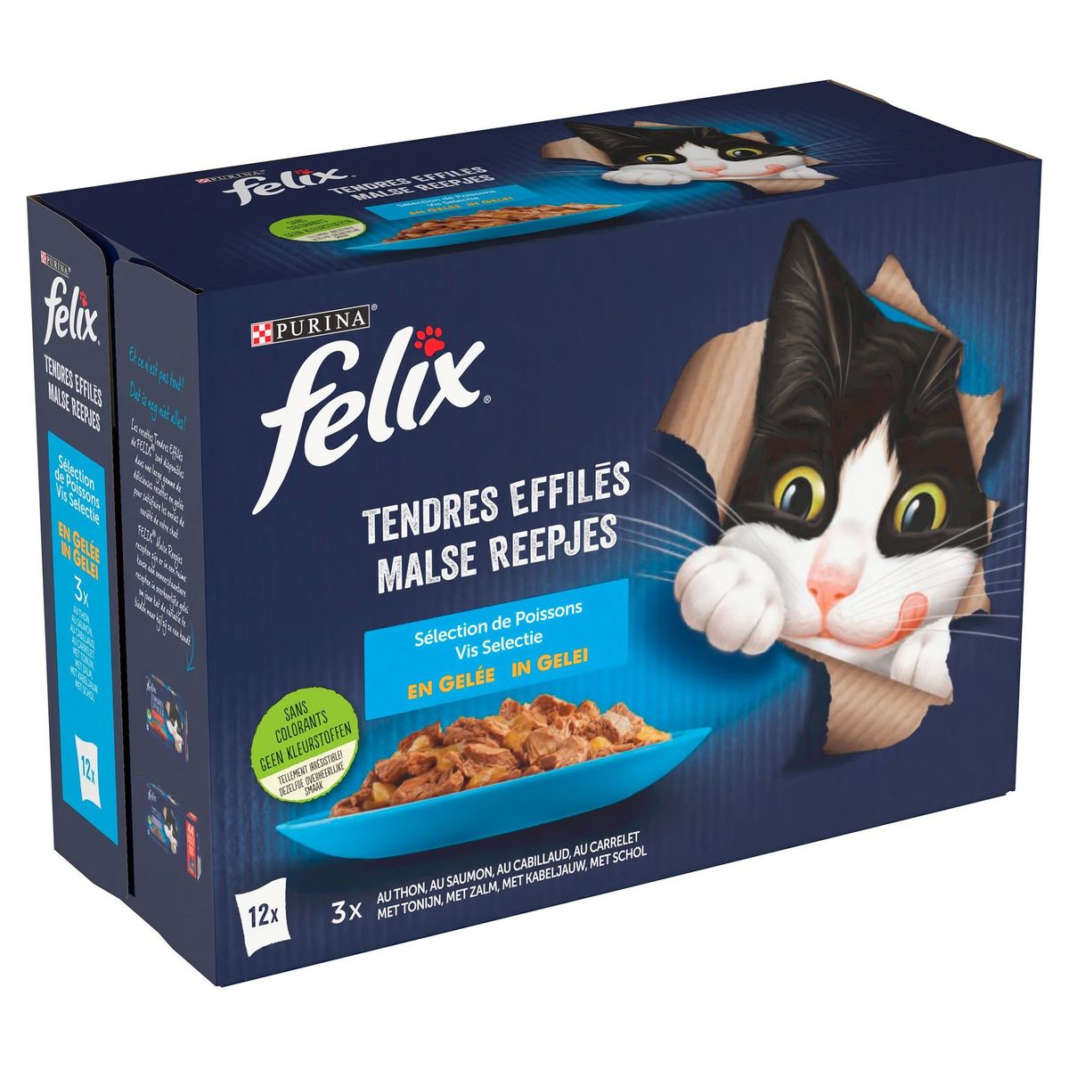 Felix CAT Tendres Effilés Sélection de Poissons en Sauce (12x85g)x6