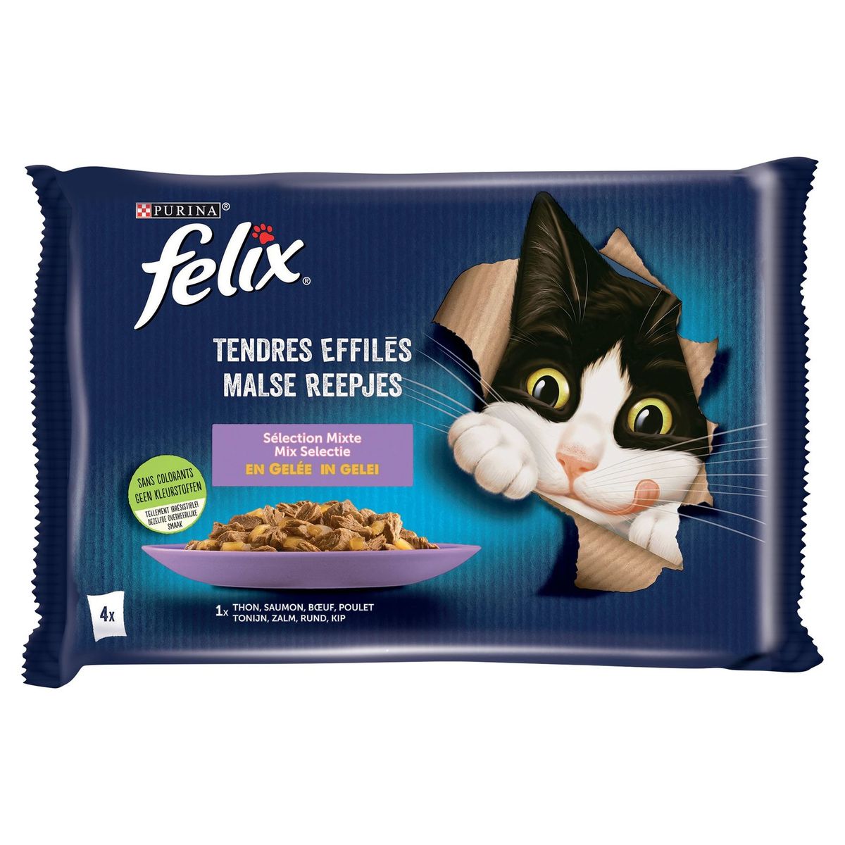 Felix CAT Tendres Effilés Sélection Mixte (4 x 85 g) x 10
