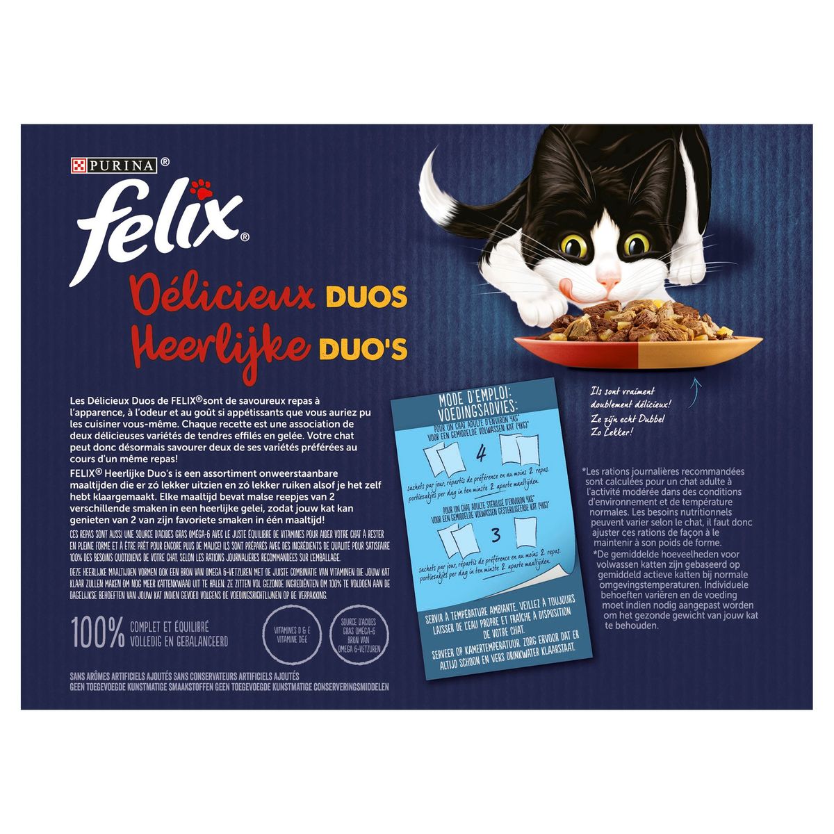 FELIX CAT Délicieux Duos Sélection de la Campagne en Gelée (12x85g) x6