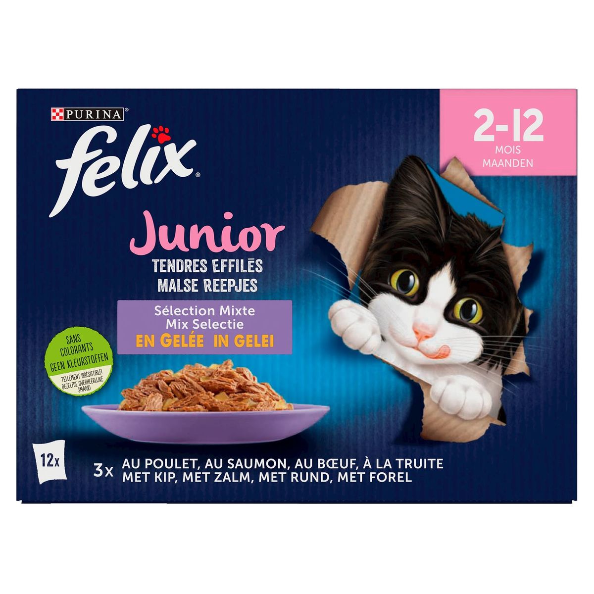 Felix Malse Reepjes Junior Mix Selectie in Gelei 12 x 85 g