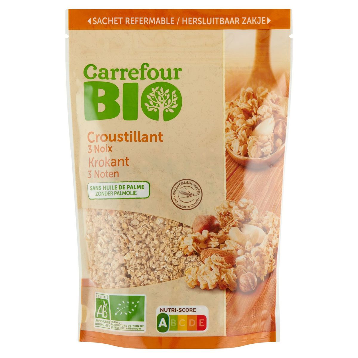 Carrefour Bio Krokant 3 Noten 375 g