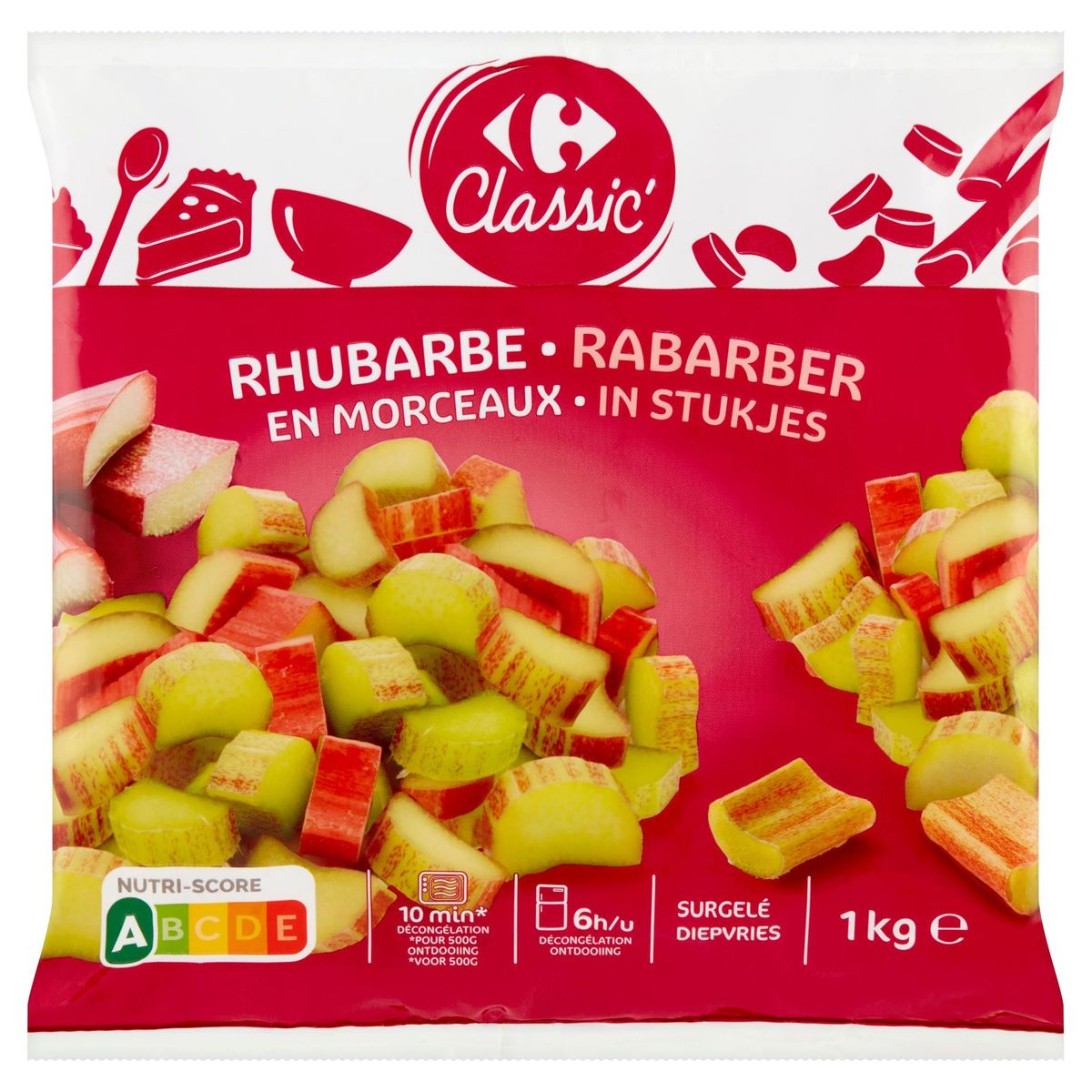 Carrefour Classic' Rhubarbe en Morceaux 1 kg
