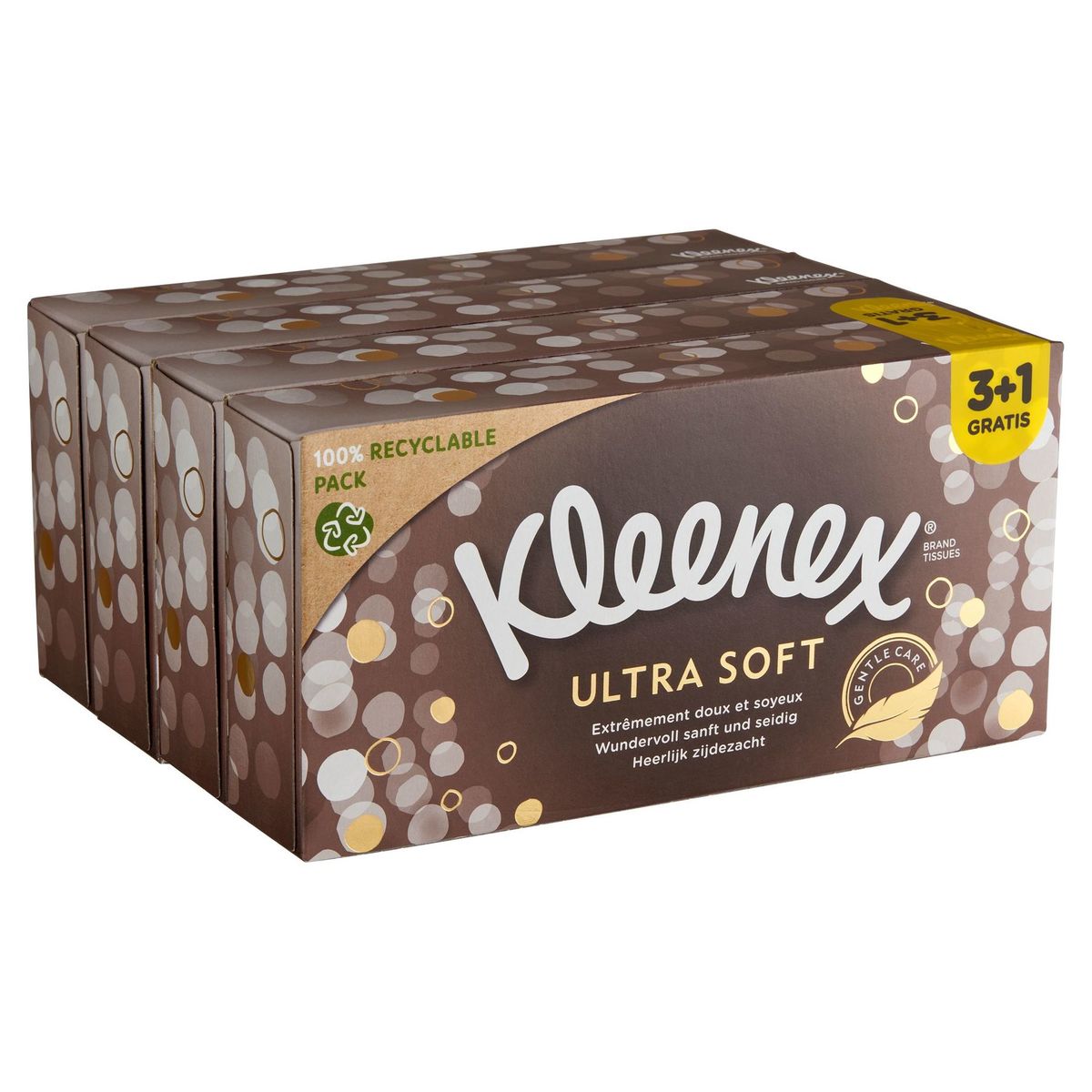 Kleenex Ultra Soft 3-Épaisseurs 3+1 Gratis 4 x 64 Pièces