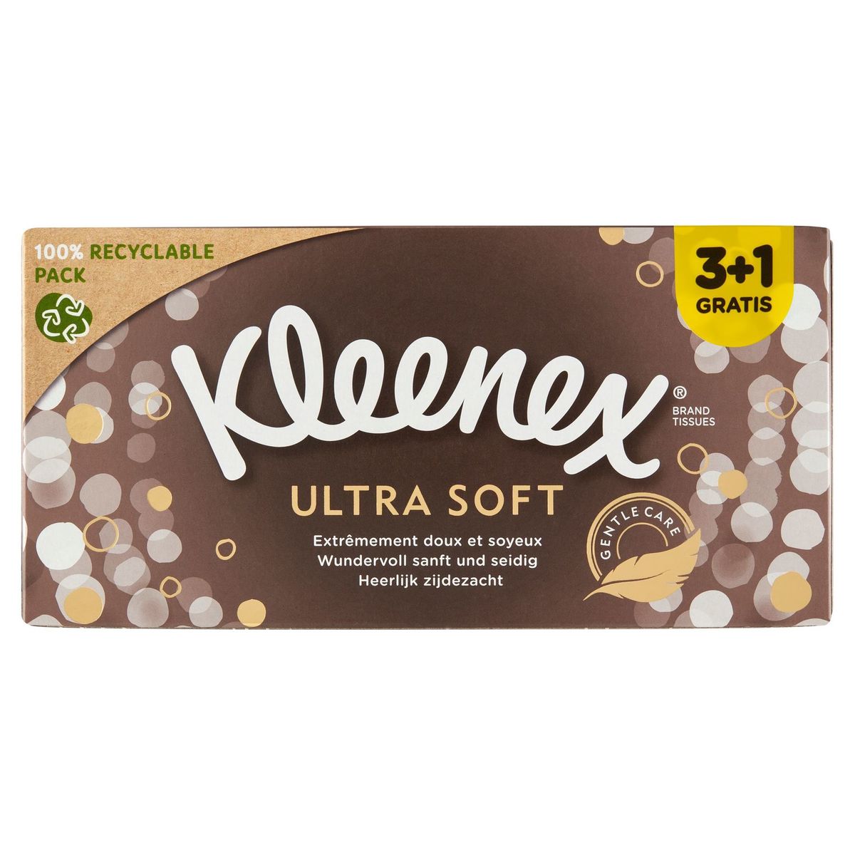 Kleenex Ultra Soft 3-Épaisseurs 3+1 Gratis 4 x 64 Pièces