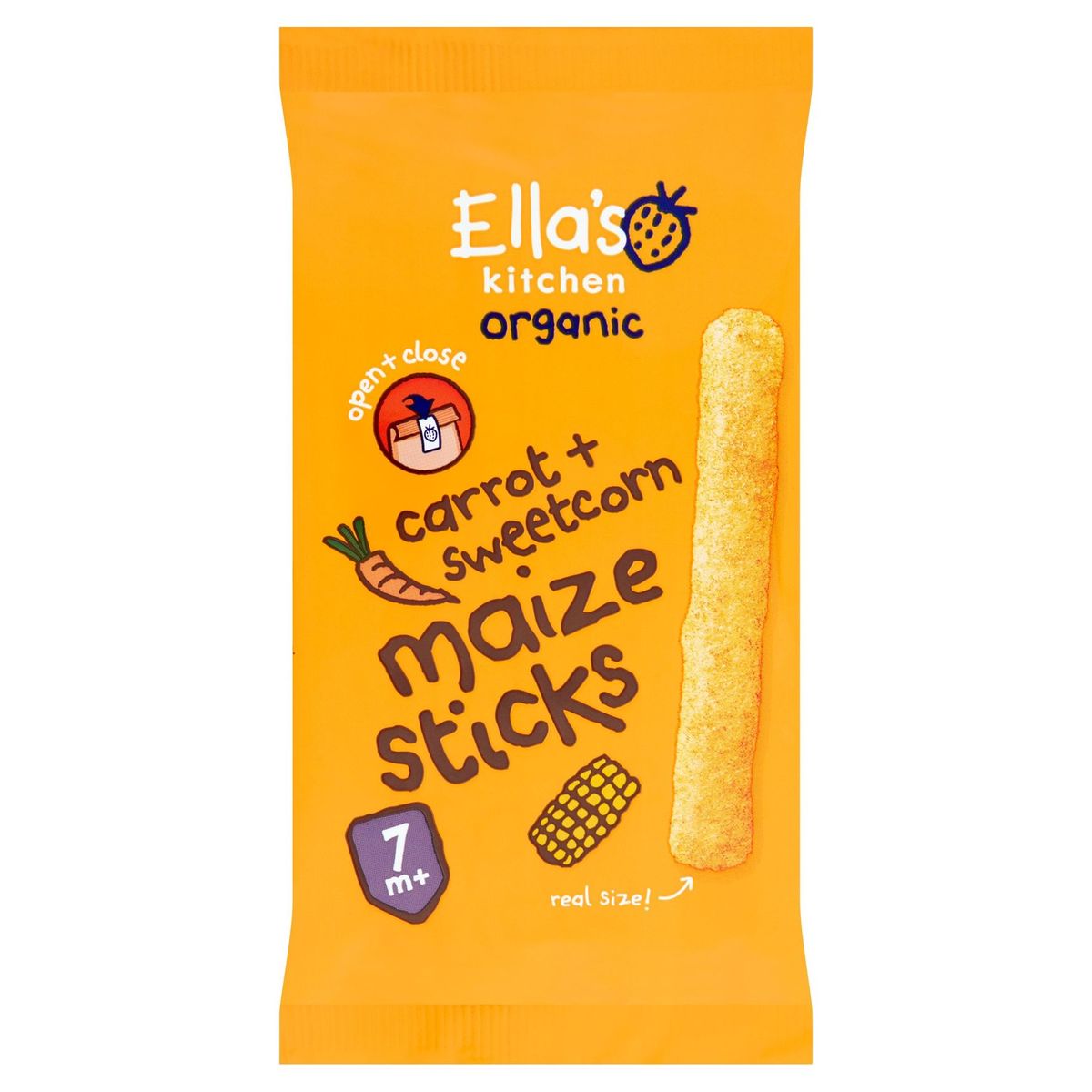 Ella's Kitchen Organic Carrot + Sweetcorn Maize Sticks 7+ Maanden 16 g