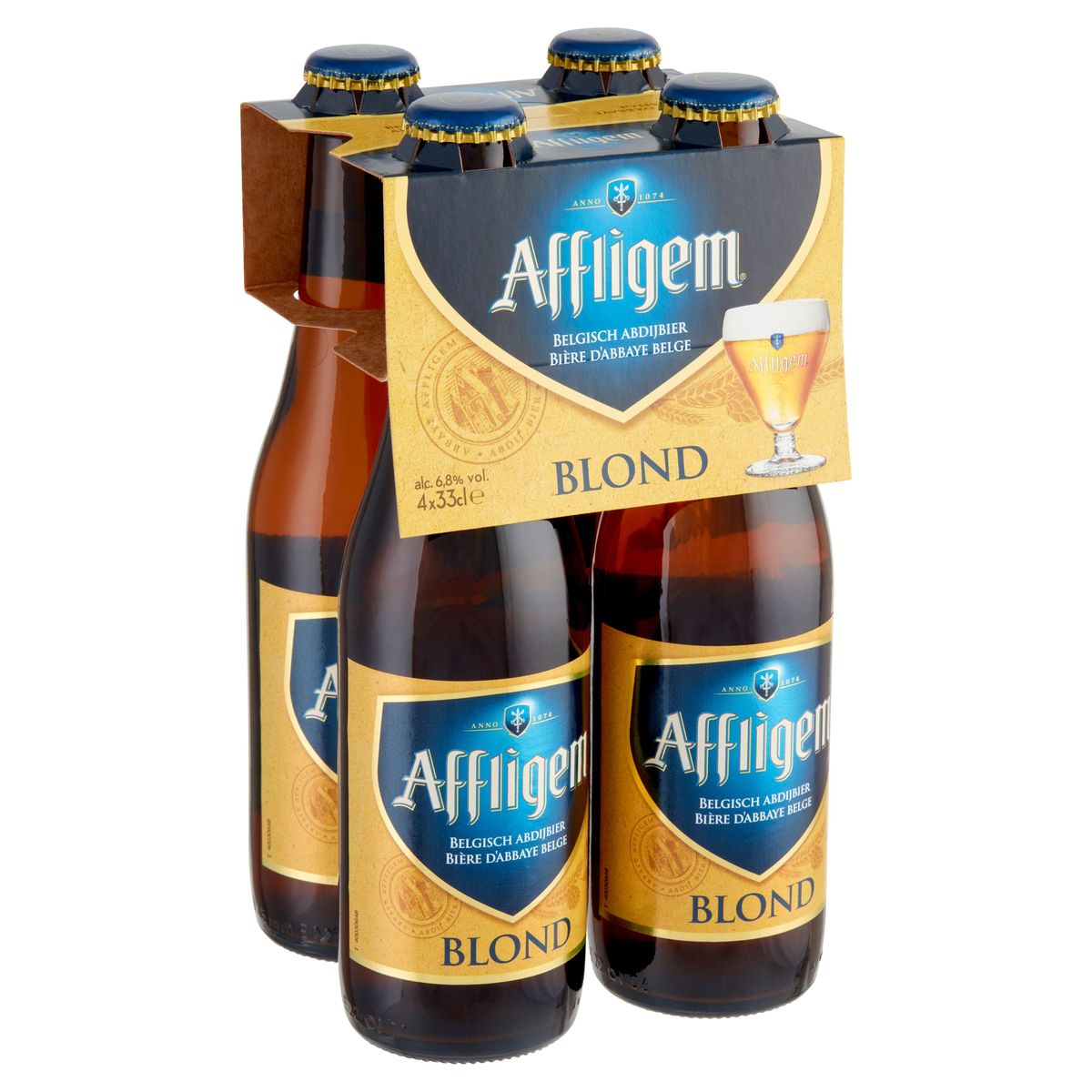 Affligem Bière d'abbeye Blonde 6.7% ALC 4 x 33 cl Bouteille