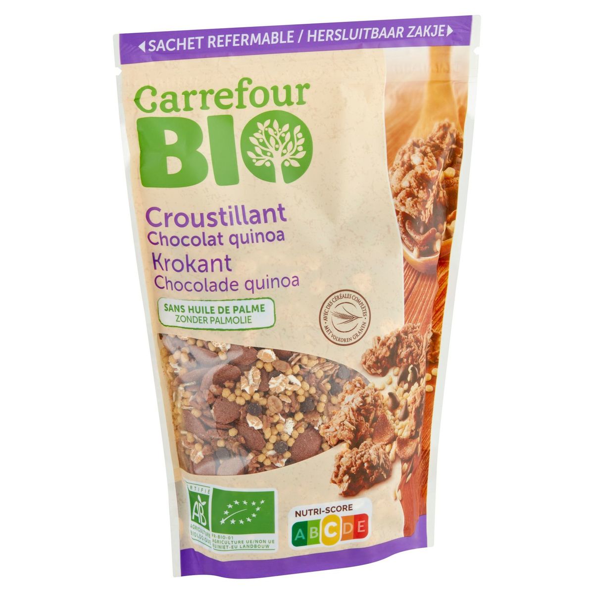 Carrefour Bio Croustillant Chocolat Quinoa 375 g