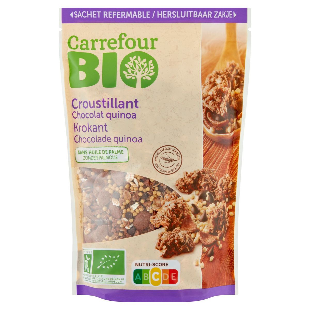 Carrefour Bio Croustillant Chocolat Quinoa 375 g