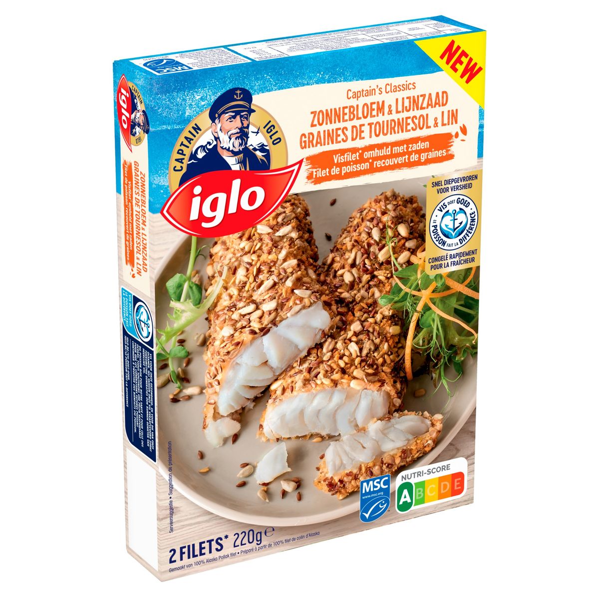 Captain Iglo Filet de poisson Graines de Tournesol & Lin 2 Pièces 220 g