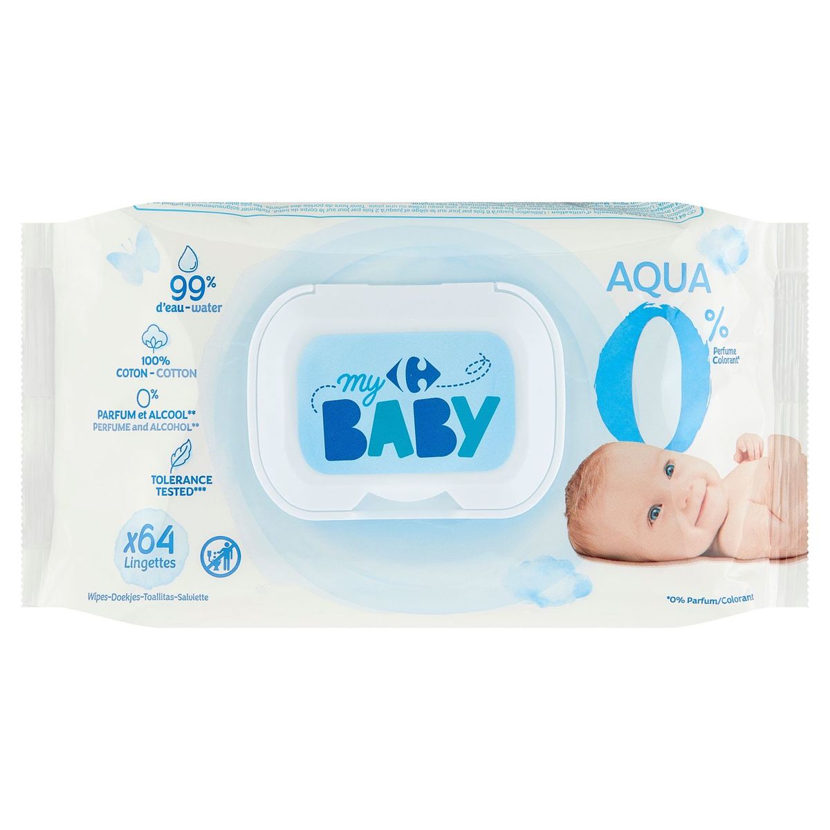 Carrefour Baby Aqua 64 Lingettes