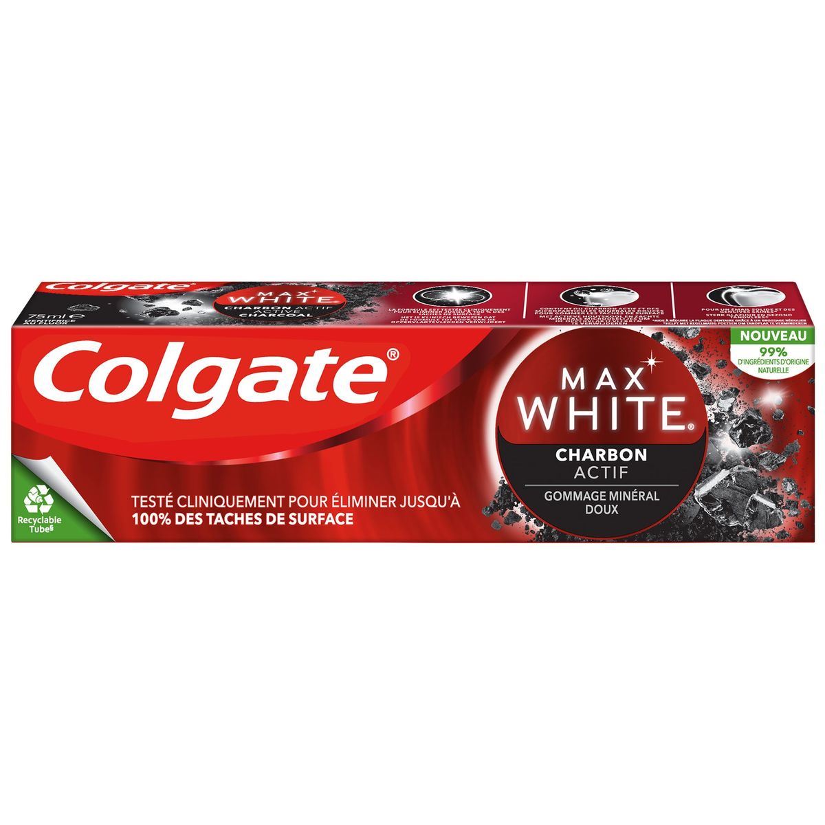 Colgate Max White Activated Charcoal Whitening Tandpasta 75ml