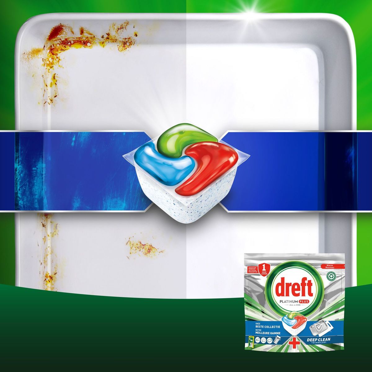 Dreft Platinum Plus All In One Capsules Lave-Vaisselle 28 Capsules