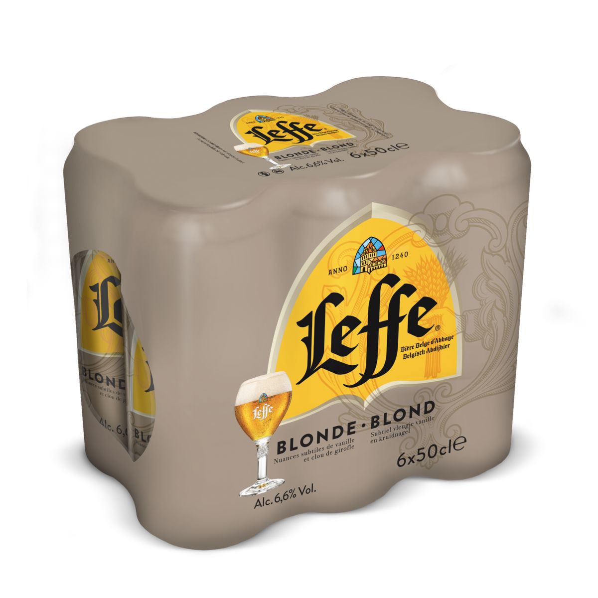 Leffe Bière Belge d'Abbaye Blonde Canettes 6 x 50 cl 