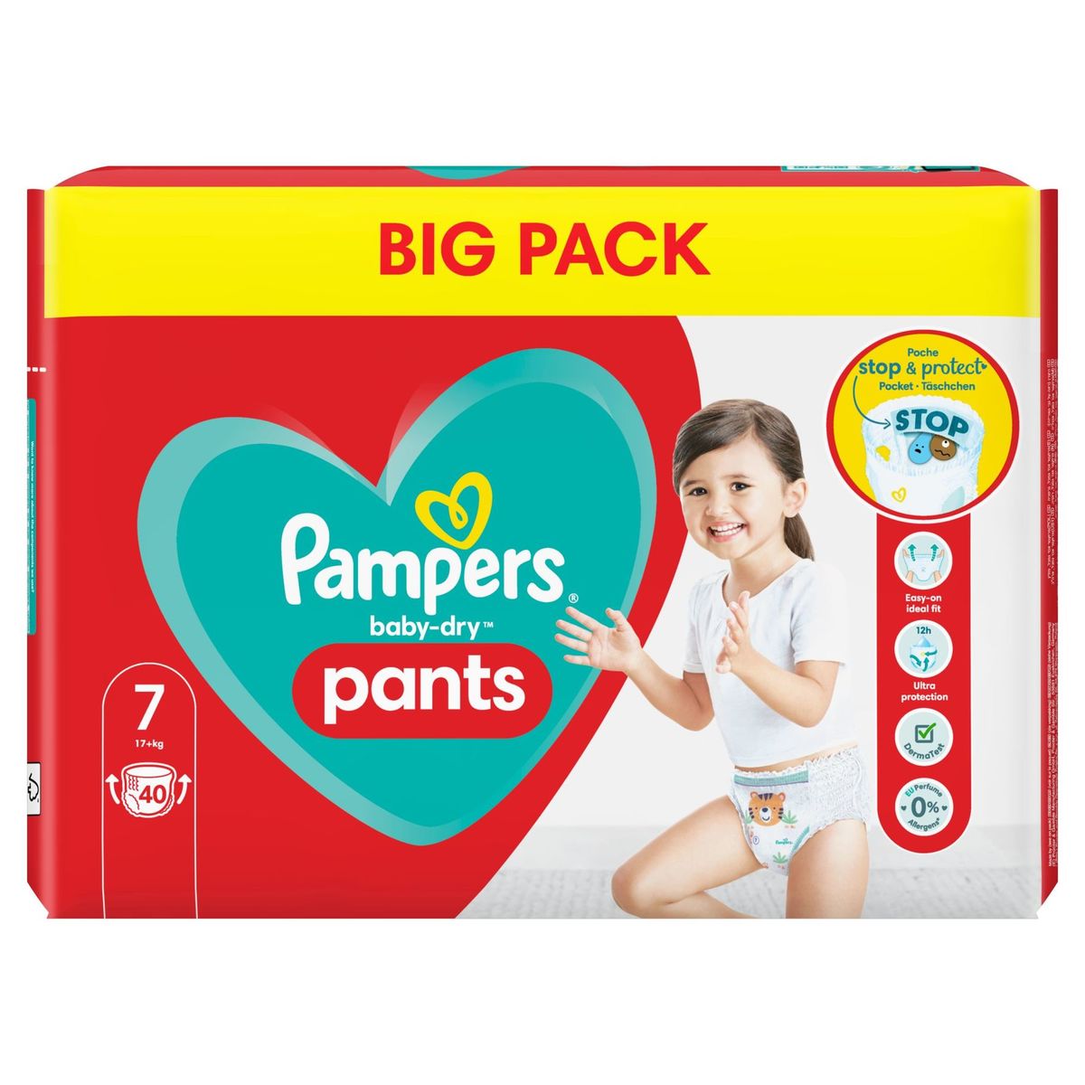 Pampers Baby-Dry Pants Couches-Culottes Taille 7, x40, 17kg+