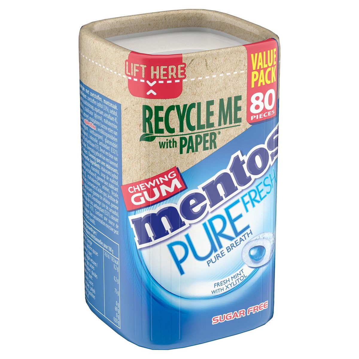 Mentos Gum Pure Fresh Fresh Mint Value Pack 80 Stuks